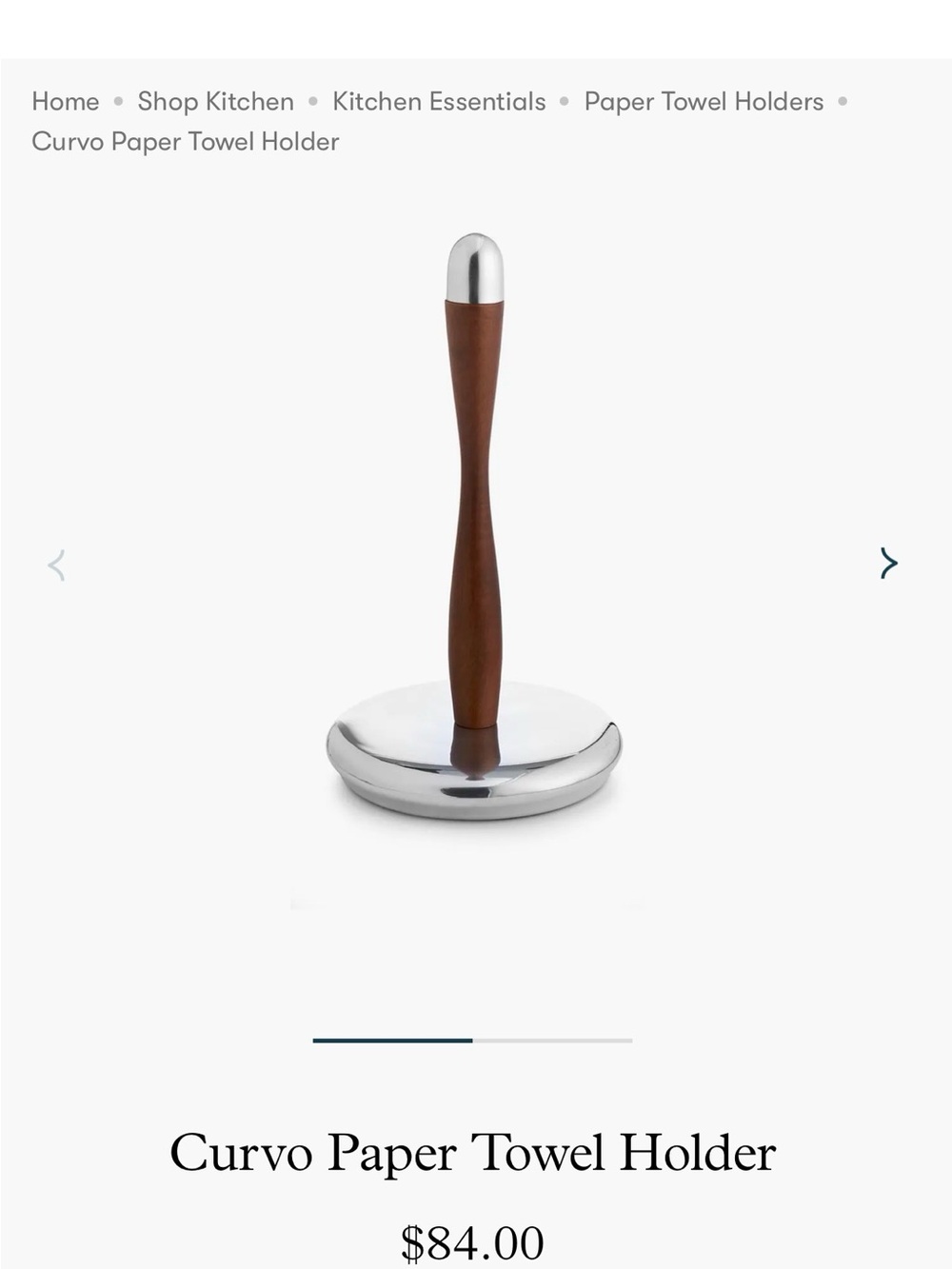 Nambe Curvo Paper Towel Holder in Brown and Silver